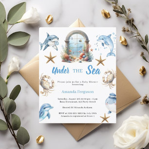 Under the sea ocean animals Baby Shower invitation