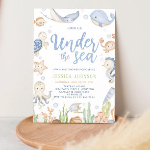 Under the Sea Ocean Animals Baby Shower Invitation