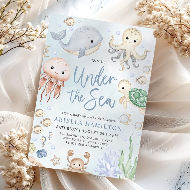 Under The Sea Ocean Animals Baby Shower   Invitation (Creator Uploaded)