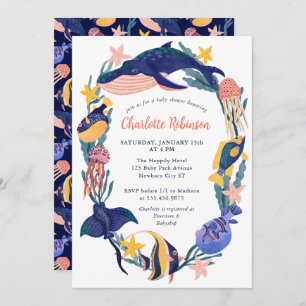 Under the Sea Ocean Animals Baby Shower Invitation