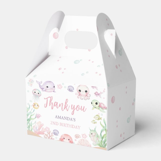 Under The Sea Ocean Animals Birthday Favour Box (Front Side)