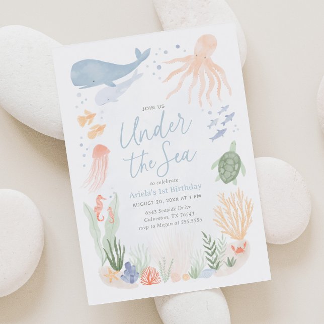 Under the Sea Ocean Animals Birthday Invitation (Creator Uploaded)