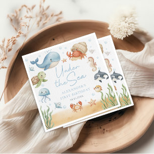 Under The Sea Ocean Animals Birthday Napkins