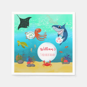 Under The Sea Ocean Animals Birthday Party Napkin