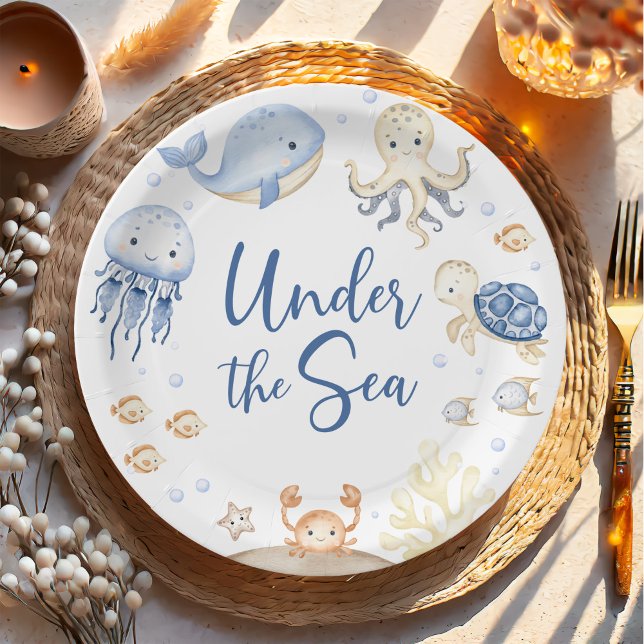 Under the Sea Ocean Animals Birthday Party Paper Plate (Creator Uploaded)