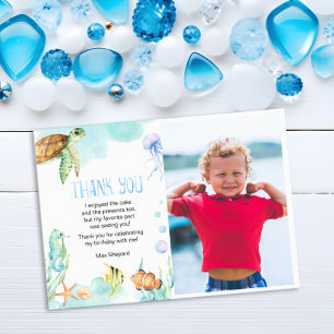 Under the Sea Ocean Animals Birthday Thank You Card