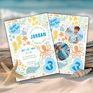 Under the Sea Ocean Animals Boys Birthday Invita Invitation