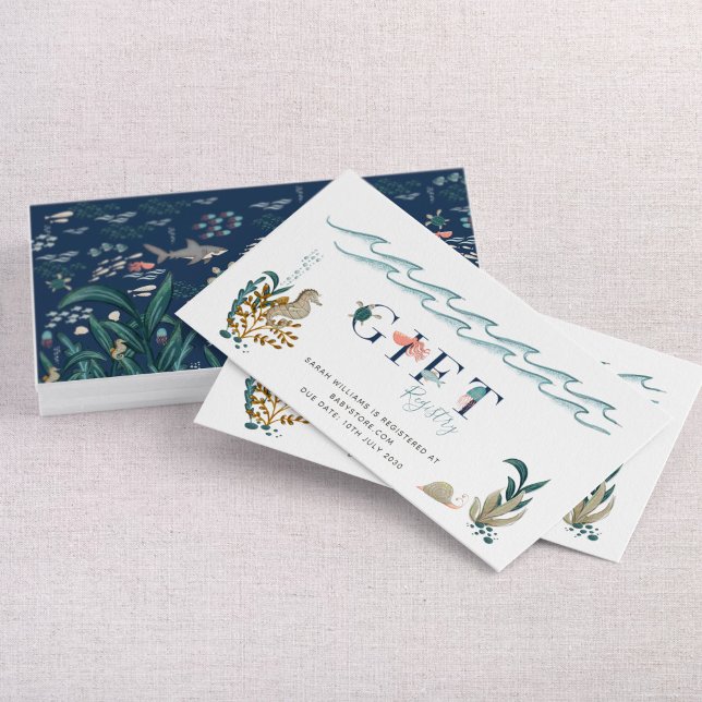 Under the Sea Ocean Animals Shower Gift Registry Business Card (Creator Uploaded)