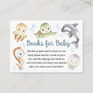Under The Sea Ocean Baby Shower Books For Baby Enclosure Card