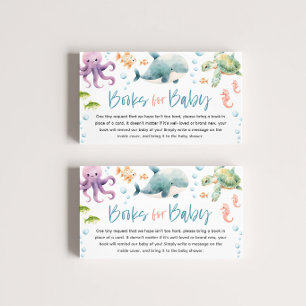 Under the Sea Ocean Baby Shower Books for Baby Enclosure Card