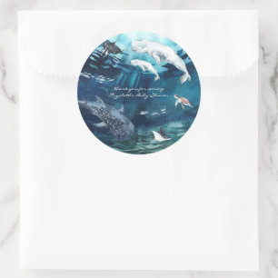 Under the Sea   Ocean Baby Shower Classic Round Sticker