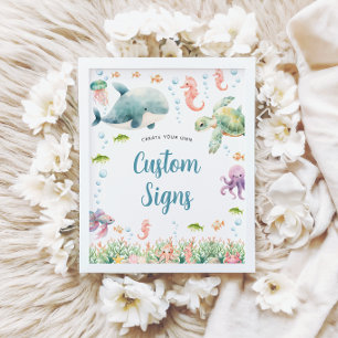 Under the Sea Ocean Baby Shower Custom Sign