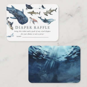 Under the Sea Ocean Baby Shower   Diaper Raffle Enclosure Card