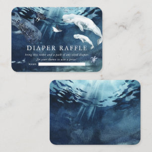 Under the Sea Ocean Baby Shower   Diaper Raffle Enclosure Card
