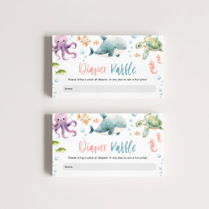 Under the Sea Ocean Baby Shower Diaper Raffle Enclosure Card