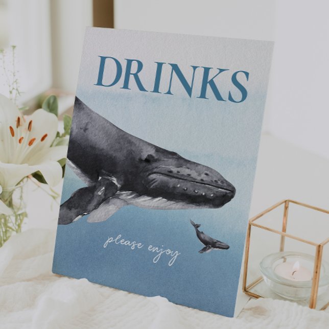 Under The Sea Ocean Baby Shower Drinks Pedestal Sign (Creator Uploaded)
