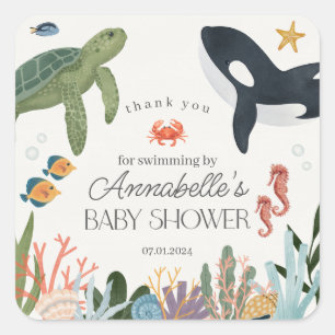 Under the Sea Ocean Baby Shower Favours Sticker