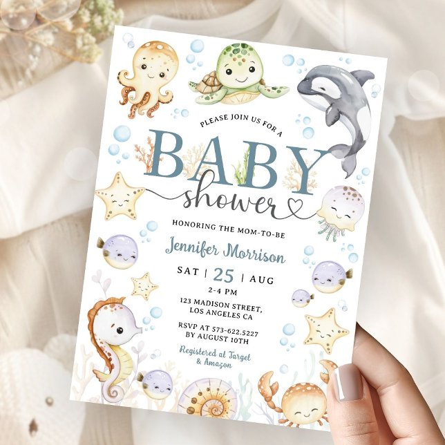 Under The Sea Ocean Baby Shower Gender Neutral  Invitation (Creator Uploaded)