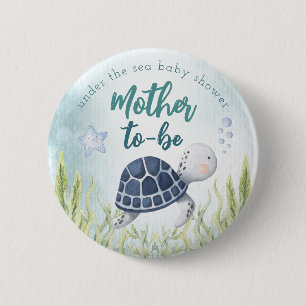 Under The Sea Ocean Baby Shower Mother Button