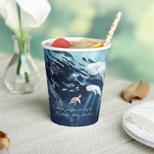 Under the Sea | Ocean Baby Shower Paper Cups (Insitu)