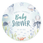 Under The Sea Ocean Baby Shower Square Stickers