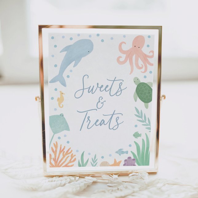 Under the Sea Ocean Baby Shower Sweets and Treats Poster (Creator Uploaded)
