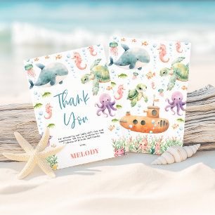 Under the Sea Ocean Baby Shower Thank You Card