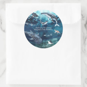 Under the Sea   Ocean Birthday Party Classic Round Sticker