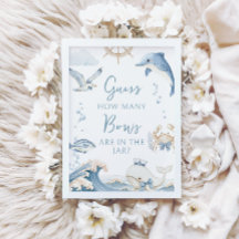 Under the Sea Ocean How Many Bows Baby Boy Shower