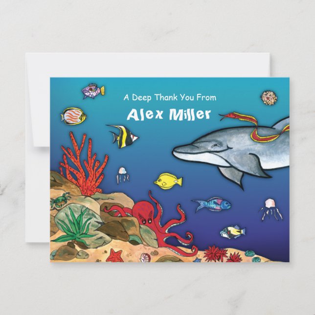 Under the Sea- Ocean Life Note Card (Front)