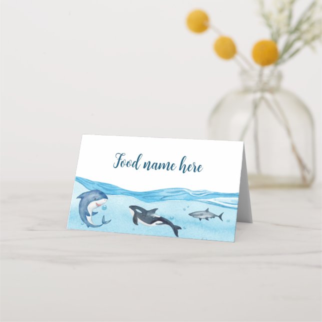 Under The Sea: Ocean Tent Place Card (Front)
