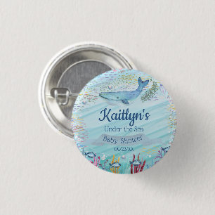 Under The Sea   Ocean Themed Baby Shower 3 Cm Round Badge