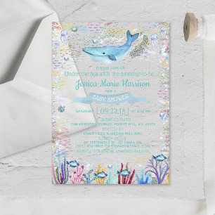 Under The Sea   Ocean Themed Baby Shower Acrylic Invitations