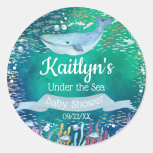 Under The Sea   Ocean Themed Baby Shower Classic Round Sticker