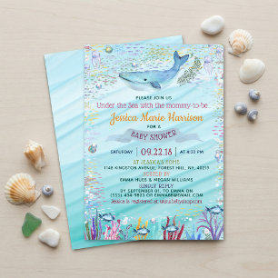 Under The Sea Ocean Themed Baby Shower Invitation