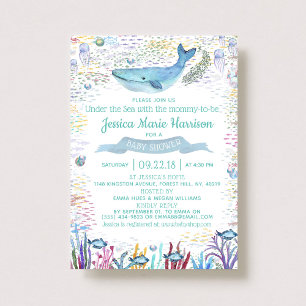 Under The Sea   Ocean Themed Baby Shower Invitation
