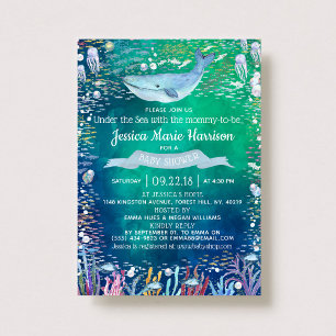 Under The Sea   Ocean Themed Baby Shower Invitation