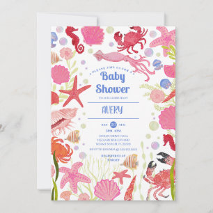 Under the Sea Ocean Themed Baby Shower Invitations