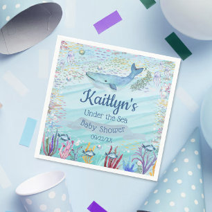 Under The Sea   Ocean Themed Baby Shower Napkin