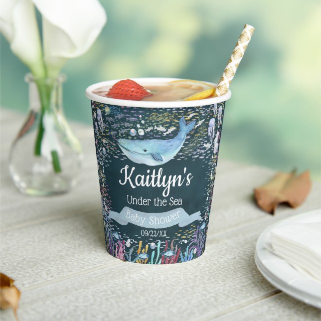 Under The Sea | Ocean Themed Baby Shower Paper Cups (Insitu)