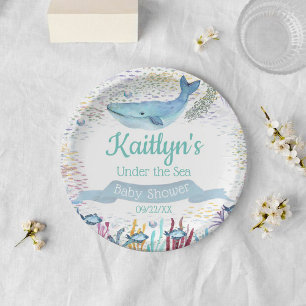 Under The Sea Ocean Themed Baby Shower Paper Plate
