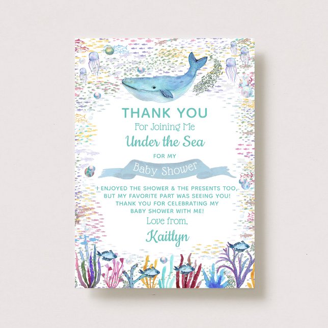 Under The Sea | Ocean Themed Baby Shower Thank You Card (Creator Uploaded)