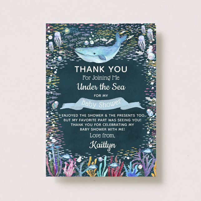 Under The Sea | Ocean Themed Baby Shower Thank You Card (Creator Uploaded)