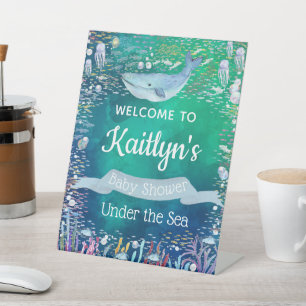 Under The Sea   Ocean Themed Baby Shower Welcome Pedestal Sign