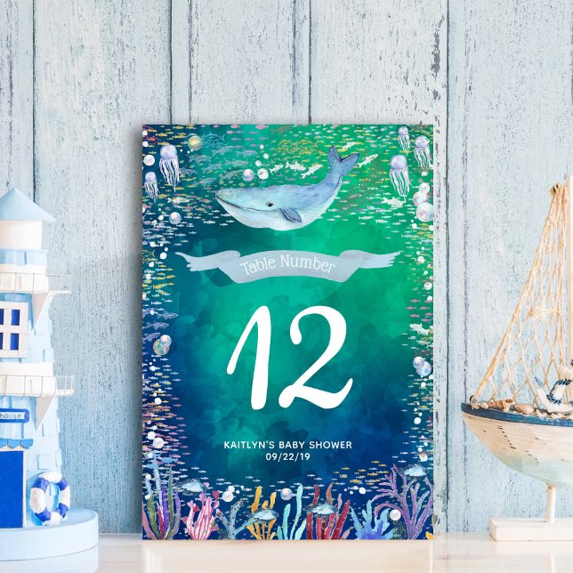 Under The Sea Ocean Themed Party Table Number (Creator Uploaded)