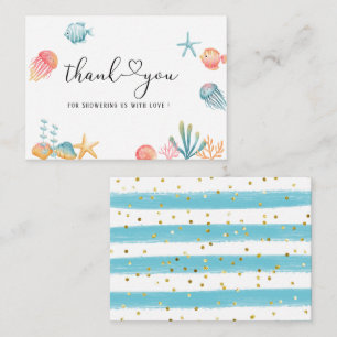 Under the Sea Ocean Watercolor baby  shower thank  Card