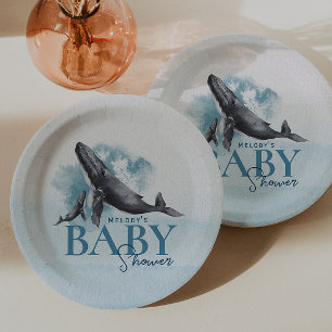 Under The Sea Ocean Whale Baby Shower Paper Plate
