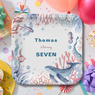 Under the Sea ocean's creatures kids birthday Paper Plate