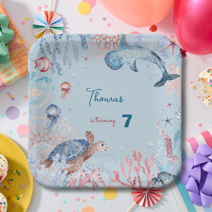 Under the Sea ocean's creatures kids birthday Paper Plate