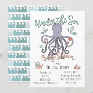 Under the Sea Octopus Baby Shower Invitation